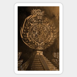 the mexican pyramids in teotihuacan dragon calendar Sticker